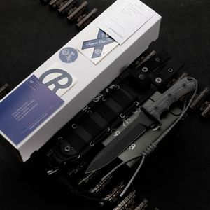 Chris Reeve CR Survival Hunting Knife CPM-Magnacutチタンコーティングブレードマイカルタハンドル屋外戦術ナイフフルタン固定刃