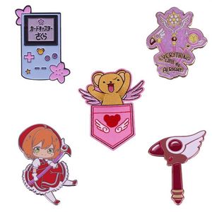 Pinos broches cardcaptor sakura tema esmalte pino emblema remendo kero chan varinha mágica selagem pessoal gameboy broche japão anime fãs c336i