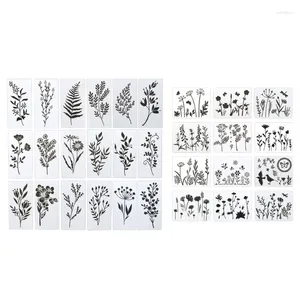 Opakowanie prezentowe 30pcs Flower Journal szablony szablonów Zestaw plastikowego planera DIY Rysunek Notatnik P15F