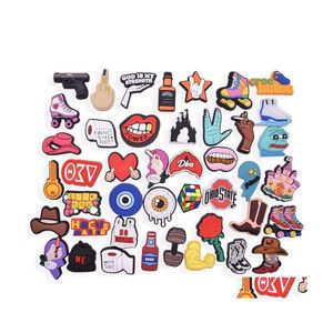 Charms Shoe Parts Accessories Wholesale Childhood Memories English Letters Funny Gift Cartoon Clog Pvc Decoration Buckle Soft Rubb D Dhfpk
