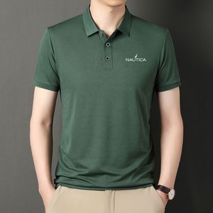 Мужская рубашка-поло 2023, однотонная модная рубашка с воротником, летняя приталенная одежда, повседневная корейская мужская уличная одежда, топы 230630