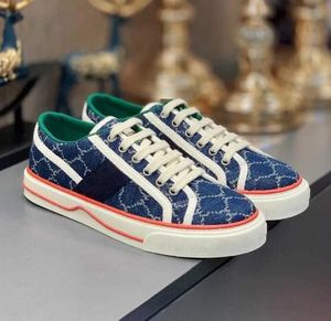 Topp Luxury Tennis 1977 Sneaker Shoes Canvas Trainer Beige Blue Washed Women Men Ace Rubber Sole Brodered Vintage Party Dress Casual Walking EU35-45