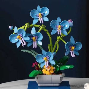 Blocks Eternal Flowers Bonsai Building Blocks Phalaenopsis Bouquets Plants Potted Ornaments Brick Toys For Children Girls Gifts R230701