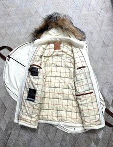 Mens Downs Winter Zipper Cashmere loro piana Piumino bianco manica lunga casual con cappuccio cappotti