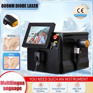 HOT New Black Portable 808nm 755nm 1064nm Three Wavelength Diode Laser Permanent Hair Removal Cooling Painless Laser Hair Removal Machine