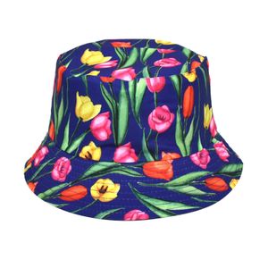 Rose Printed Fisherman Hat Europe And The United States Trend Men Autumn Travel Sun Block Basin Hat Surf Hats for Men with Strap