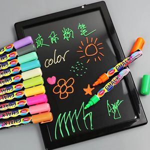 Pens 8 Color Highlighter Marker Pen Liquid Chalk Pens Set Erasable Writing Board Glass Window Painting Art Markers DIY Christmas Gif