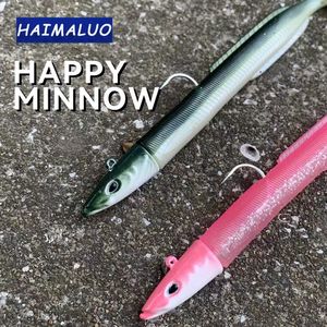 Baits Lures HAIMALUO Happy Soft Fishing Lure Jig Head Hook Artificial Saltwater Sea Bass Bait Swimbait Tackle 230630