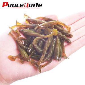 Baits Lures 20 or 50Pcs Jig Wobblers Fishing Lure Silicone 5cm 08g Worm Soft Bait Spiral Tail Swim Artificial Carp Bass Pesca Tackle 230630