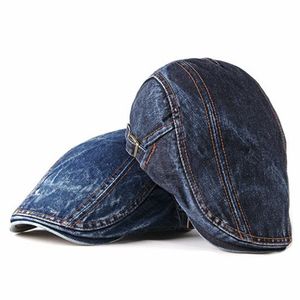 2020 quattro stagioni Denim Solid Newsboy Caps Uomo Washed Flat Peaked Cap Women Painter Beret Hats 16