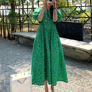 Urban Sexy Dresses Summer Casual Vestidos Floral Ladies Short Sleeve Retro Print Long Dress Female 2023 M 4XL Loose Green Women 15686 230630