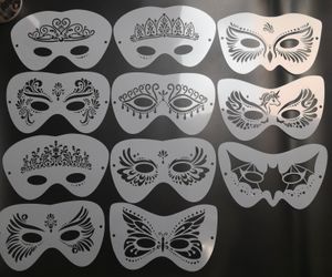 Tatuaggi temporanei 21pcs Natale Festa di Halloween Bambini Riutilizzabili Disegno Arte Fai da te Stile vivido Lavabile Viso Body Painting Stencil Set 230701