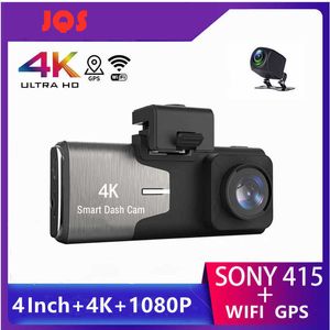 Car dvr 4K 4Inch DVR 38402160P Dash Cam Support WIFI GPS IMX415 Rear View Mini 1080P Camera Video Recorder Park MonitorHKD230701