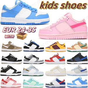 kids shoes sb casual panda triple pink university blue sneakers children Youth big boys girls size 24-35