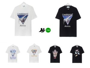 Casablances T Shirt Homens Mulheres Designers T-shirts Tees Vestuário Tops Homem S Casual Peito Carta Camisa Roupas de Luxo Street Shorts Manga Roupas Casablanc Tshirts