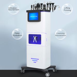 Neues Design 10 in 1 Hydra Dermabrasion Gesichts-Tiefenreinigungsmaschine Sauerstoffstrahl Hautpflege Diamant-Mikrodermabrasionsausrüstung