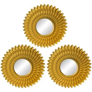 Mirrors Gold Mirrors for Wall Decor Set of 3 Hanging Ornament Art Crafts Supplies for Home Bedroom Bathroom Small Round Dropshipping