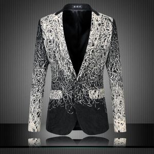 Blazers Florais Masculinos Inteiros Designs Ternos da Moda Club Vintage Slim Fit Blazers Estampados de Flores Fancy Prom Dress Suits Terno Mascul316S