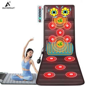 Back Massager Electric Massage Mat Health Care Relax Full Body Cushion Neck Back Midjan Ben Smärtlindring vibrerande stol mattvärme Massager 230701