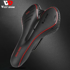 Bike Saddles WEST BIKING Comfortable Gel Bicycle Saddle Ergonomic MTB Mountain Road Bike Seat Non-Slip Shock Absorbing Soft Cycling Cushion 230630