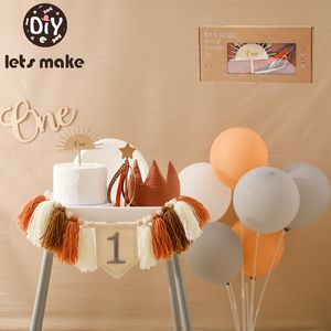 Сувениры Happy Birthday Banner Handmade Tassel Pendant First Boys Girl Baby Shower Party Balloon Decoration Supplies Gifts 230701