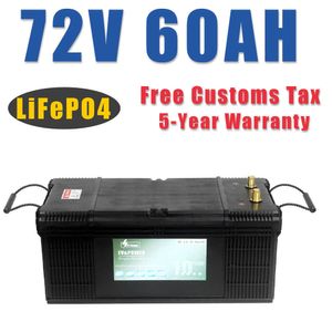 72V 20AH 40AH 60AH LIFEPO4 LITIUM IRON Fosfatbatteri med 2000W 3000W 6000W BMS för Ebike Scooter Motorcykel EV Golf vagn