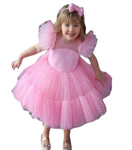 Girl039s Pageant Dresses Ball Gowns Pink Birthday Party Kids Formal Wear Flower Girls For Wedding Guest Size 4 6 8 10 KneeLeng9003791