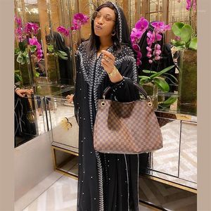 Abbigliamento etnico MD Musulmano Kaftan Abito Abaya Kimono Donna Dubai Open Abaya Pietre turche Chiffon Con cappuccio Elegante Africano Plus Siz259n