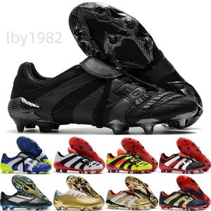 Predator Accelerator 4.0 FG Men Soccer Shoes Leather Hyperlative Eternal Class Solar Yellow Firm Ground Football Boots Size 39-45