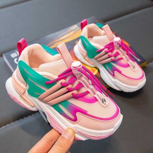 Sneakers Kids Pink Sneakers Piattaforma per bambini Scarpe sportive 3-12 anni Scarpe per aumentare l'altezza delle ragazze Ragazzi Scarpa da corsa nera Taglia 26-37HKD230701