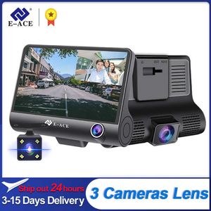 Bil dvr EACE Dashcam B28 4 tums FHD 1080P Auto Recorder Dash Cam Kamera Lens Registrator med backkameraHKD230701