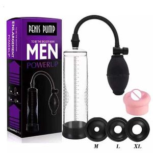 Sex Toy Massager Manlig övare Aircraft Cup Pull Rod Rubber Sleeve Penis Stretching Trainer