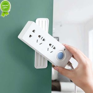 New 1pc Wall Mounted Sticker Punch-free Plug Fixer Home Self Adhesive Socket Fixer Cable Wire Organizer Seamless Power Strip Holder