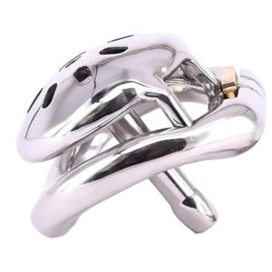 Super Small Stainless Steel Male Chastity Devices Cock Cage With Catheter Penis Lock Cock Ring Sex Toys For Men Chastity Belt