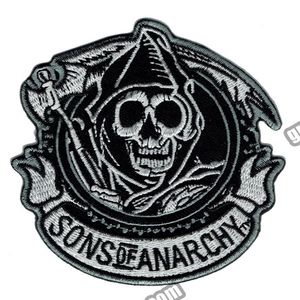 Fashion SOA Reaper Crew Embroidered Iron On Patch Motorcycle Heavy Metal Punk Applique Badge Front Patch 3 5 G0448208J