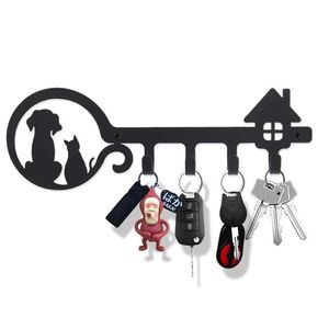 Cestas Halloween Creative Metal Key Titular com 4/5/7/8 ganchos Arte de ferro Arte Montada com parede Black Hanger Hat Hat towel Rack Hook Hook