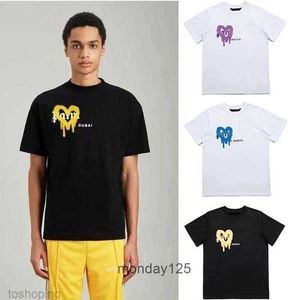 Khoe Men's and Women's Fashion T-shirt T Shirts Designer Angel Palm of Luxury Brand PA Kläder Spray Letter Kort ärm vår Summer Tide Tee 01B