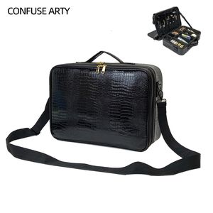 Kosmetiktaschen Hüllen PU-Leder Kosmetiktasche Professionelle Make-up-Box Große Kapazität Aufbewahrung Reise-Toilettenartikel Make-up-Koffer 230630