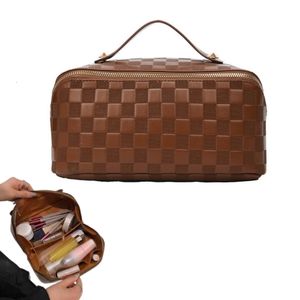 Bolsas de cosméticos Estojos Bolsa de cosméticos portátil feminina Bolsa de maquiagem de couro de grande capacidade Multifuncional para viagem Bolsa de armazenamento à prova d'água Bolsa de alta qualidade 230630