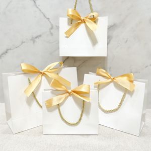 Wrap Prezent 10PCS Torba biżuterii Papierowa torba na prezent z Wstążką Opakowanie ślubne Pudełko na przyjęcie urodzinowe Bagpajama Perówka Wholesale 230630