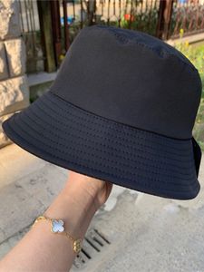 Unisex Nylon Bucket Hats Women Branded Sunscreen Panama Hat Men Sunbonnet Fedoras Outdoor Fisherman Hat Beach Cap Black Sun Hats