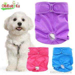 Fraldas de pano Ohbabyka Fraldas reutilizáveis para cães Fraldas laváveis para cães Fraldas para cães adoráveis Trocar fraldas para cães de estimação Calças para cães elegantes e higiênicas 9 coresHKD230701