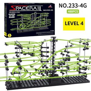 Blocks Marble Run Maze Race Track Games Luminous Spacerail Rollercoaster Ball Level 2 3 4 Electric Elevator Model Education Science ToyHKD230701