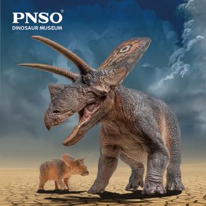 Action Toy Figures PNSO Dinosaur Museums Series Torosaurus Aubrey Dabei 1 35 Scientific Art Model 230630