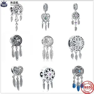 Pandora takılar için otantik 925 gümüş boncuk Dangle Charm Spirit Dream Catcher Kolye Boncuk