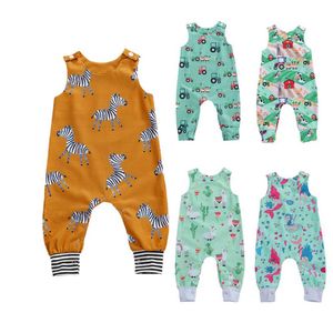 Citgeett Summer Newborn Baby Boys Girls Cotton Romper ärmlös knapp Jumpsuit Playsuit overallerar avslappnade kläder L230625