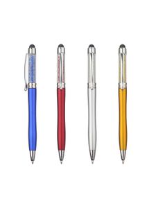 Pennor Lot 50st Color Crystal Stylus Ball Pen Touch Screen Ballpoint Pen Custom Pen Promotional Present Pen Personlig Giveaway