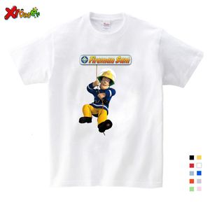 Clothing Sets Kids Tshirts Cartoon Fireman Sam Print Tee Tops Clothes For Kid Short Sleeve Boy Girls 100Cotton Tshirt Costume 230630