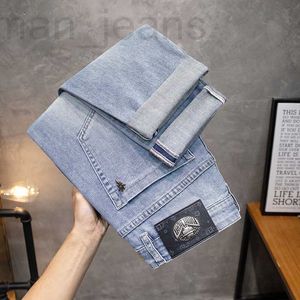 Jeans masculino designer primavera/verão edição coreana bordado perfurado pé pequeno ajuste fino calça internacional monstro H2FX