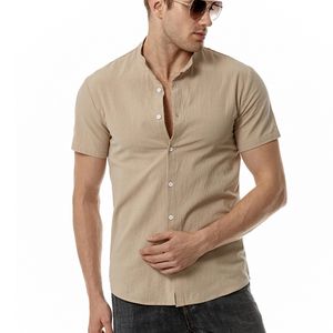 Men's Polos Trend Mens Thin Slim Short sleeved Quick Dry Linen Cotton T Shirt Summer Casual Sport Shirt Beachwear Joggers Fiberflax Tops 230630